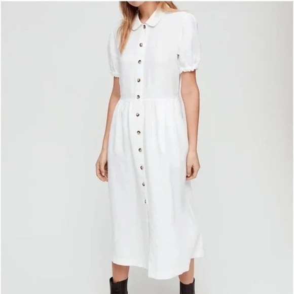ARITZIA WILFRED | Naeva linen midi dress | size medium - Picture 1 of 7
